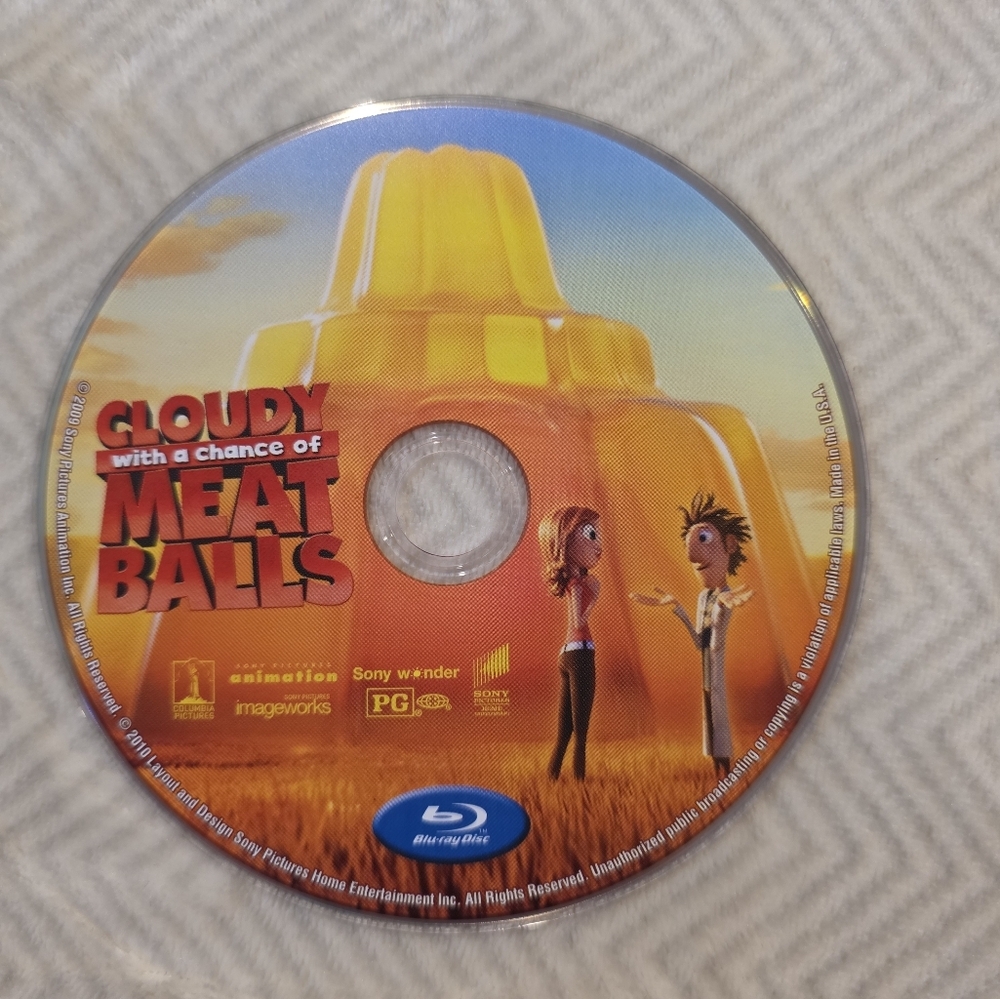📽3 for $10 movies📽 Cloudy With A Chance Of Meatballs Blu-ray Disc